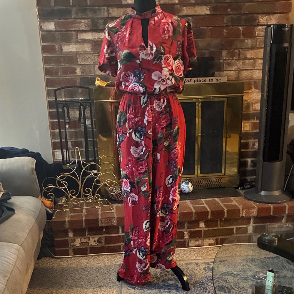 Floral Red Jumpsuit # B